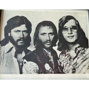 The Bee Gees Musical Group Black & White Celebrity Wall Poster Print 10"L X 8"H